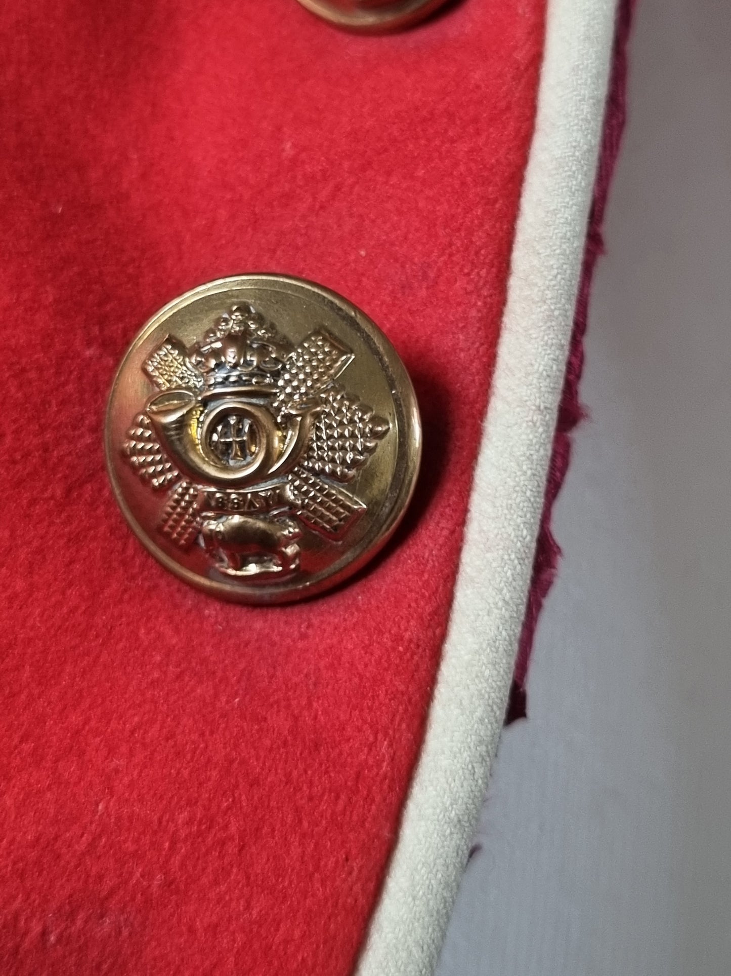 SOLD! Boer War Pre WW1 Highland Light Infantry HLI Captain's Scarlet Mess Dress Jacket Named
