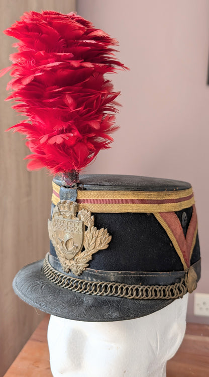 Early 20th Century French Republican Guard Shako With Feather Plume