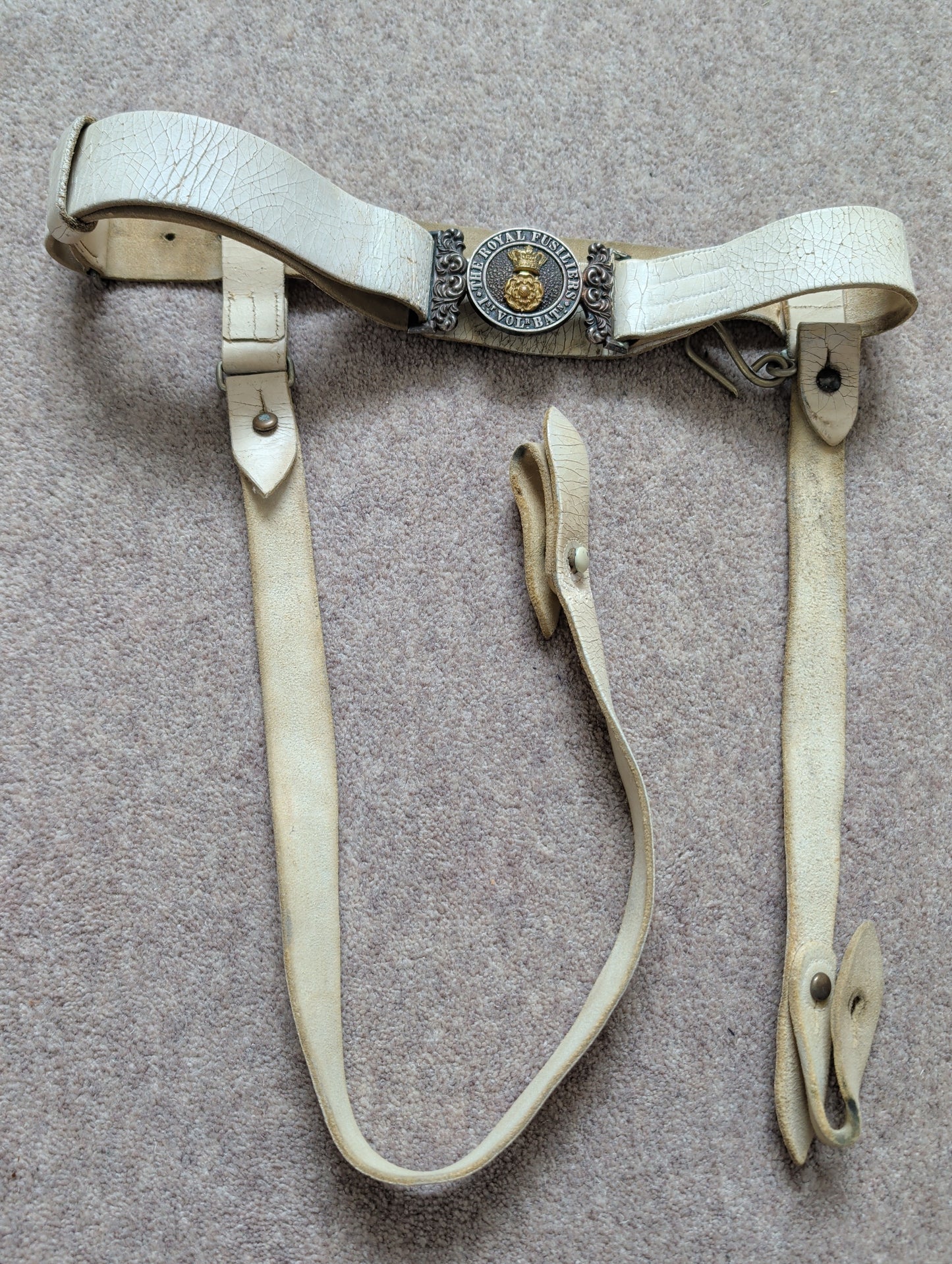 Victorian 1st Volunteer Battalion Royal Fusiliers Scarlet Jacket, Belt & Crossbelt Named to H R B Hickman