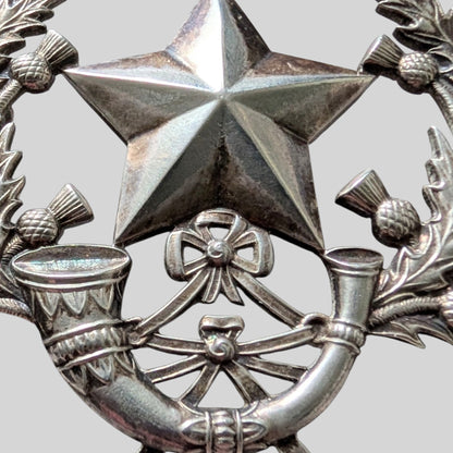Cameronians (Scottish Rifles) NCOs Large Silver Plated Glengarry Badge