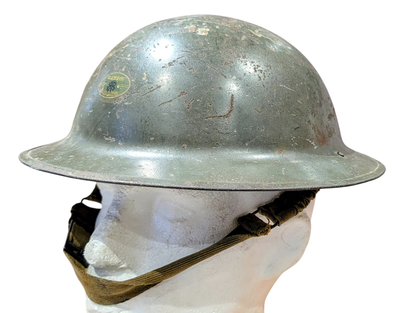 Rare WW2 British ‘Brodie’ Factory Workers Helmet - Sunblem Battery