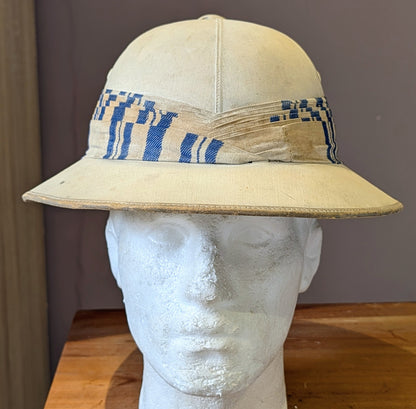 Unusual WW2 British Army Pith Helmet With Indian Regimental Puggaree