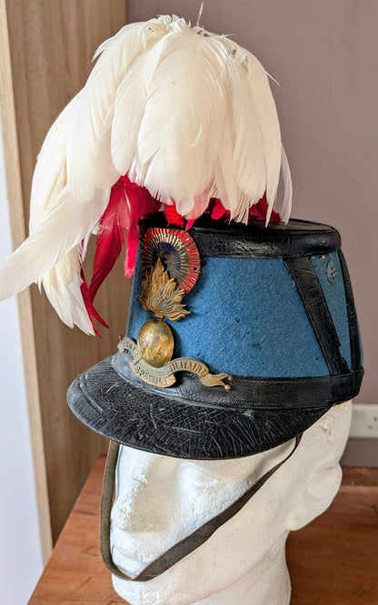 SOLD! Lovely Early 20th Century French Military Academy St Cyr Shako With Feather Plume