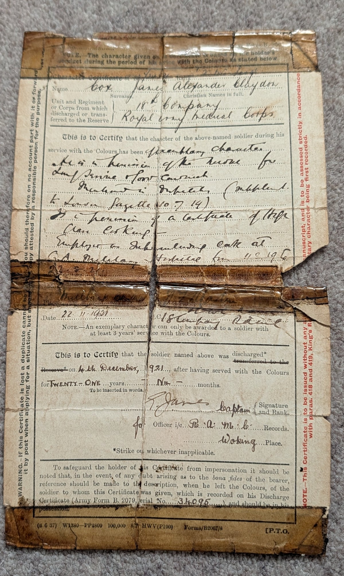 Boer War, WW1 & WW2 Medal Quintet & Service Papers QMS JAMES ALEXANDER COX RAMC Cook MID