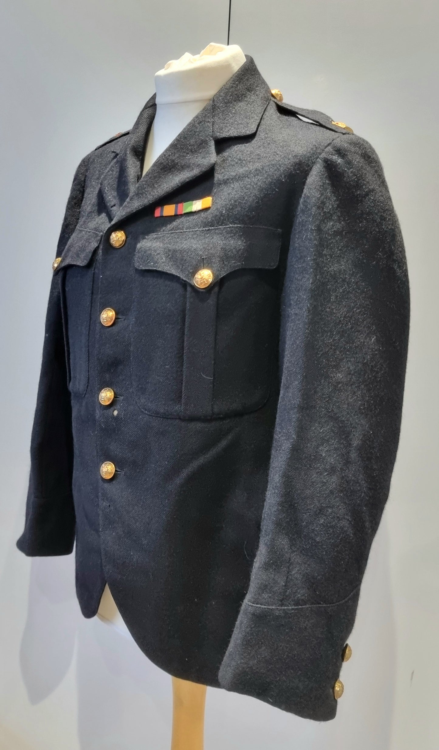 Rare WW1 Highland Light Infantry HLI Major's Cutaway No 1 Blue Dress Jacket - Named