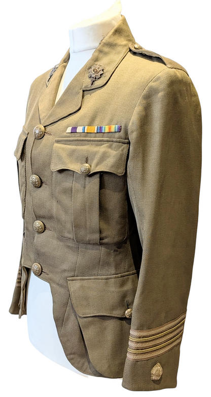 Fantastic WW1 9th Bn Glasgow Highlanders HLI Territorial Major's Cutaway Cuff Rank Jacket to an MC Winner