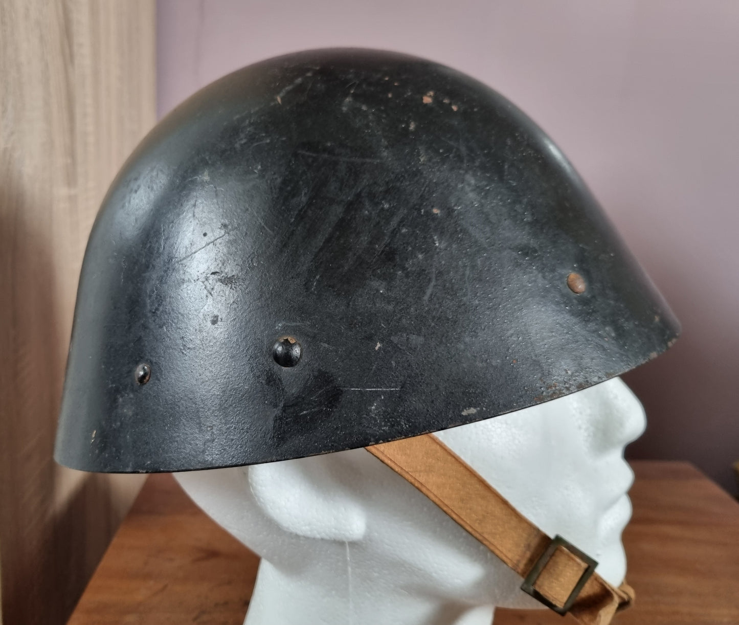 SOLD! Post-War Reused WW2 Czechoslovakian Vz32 Helmet