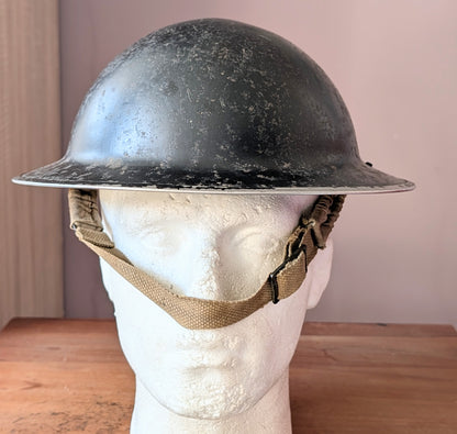 SOLD! Early WW2 Black Brodie Helmet Dated 1939