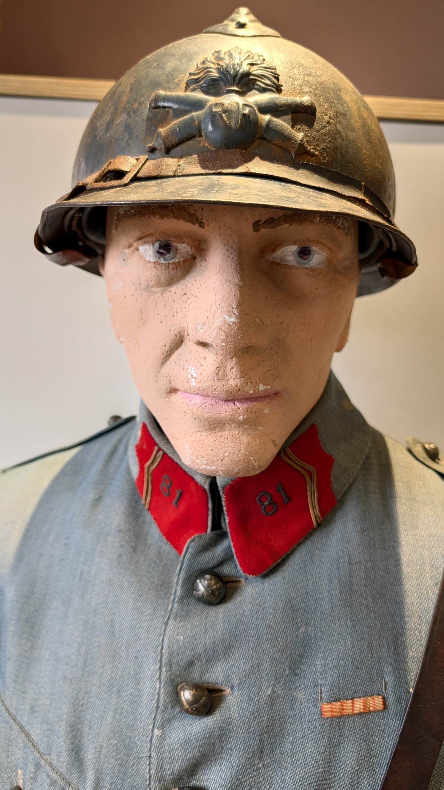 WW1 French 81st Artillery Uniform with Helmet, Sam Browne Belt, Boots & Gaiters