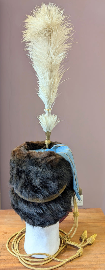 Rare Edwardian Pre WW1 3rd Hussars Officers Busby With White Feather Plume