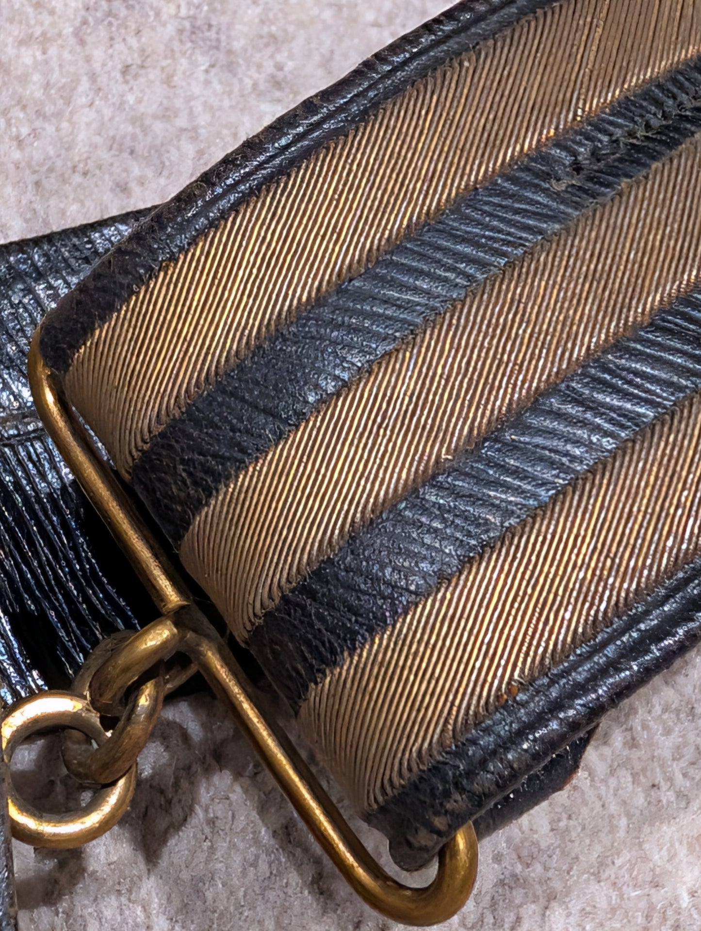Edwardian British Indian Army Leather & Bullion Gilt GRI CrossBelt