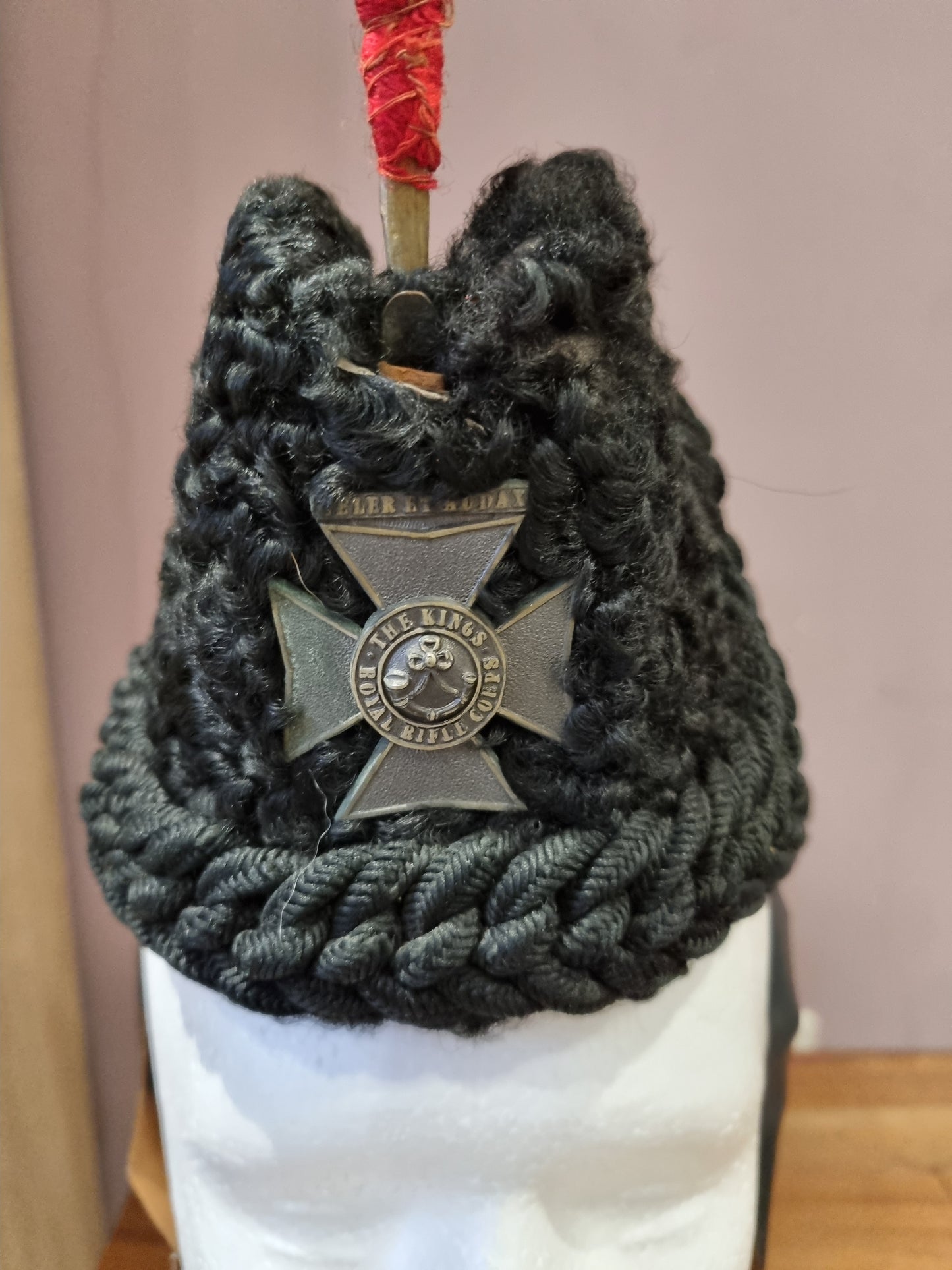 SOLD! Rare Victorian British Army Kings Royal Rifle Corps Astrakan Wool Busby