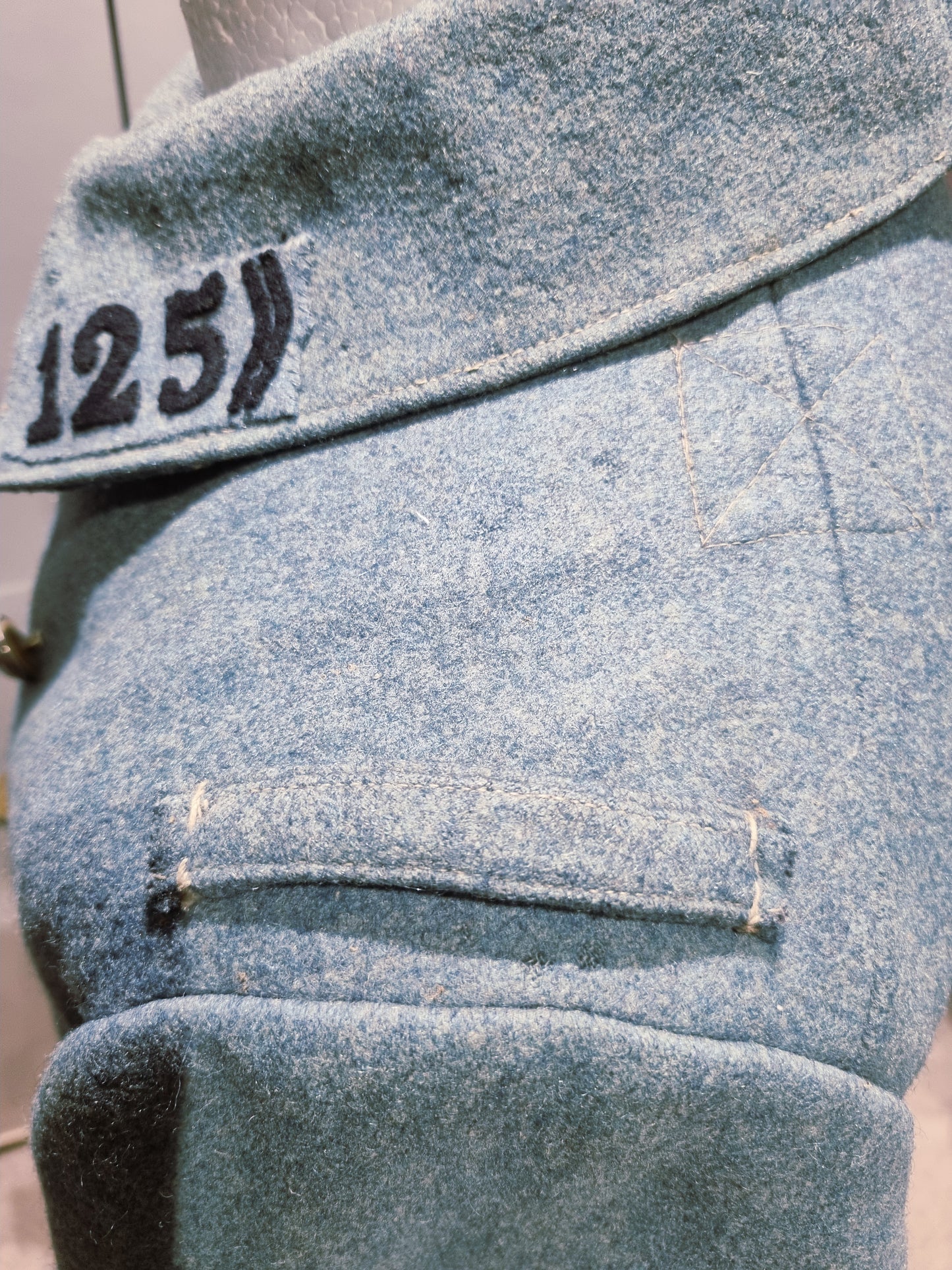 Rare WW1 French Army Horizon Blue M1915 Greatcoat 121st Infantry Regt