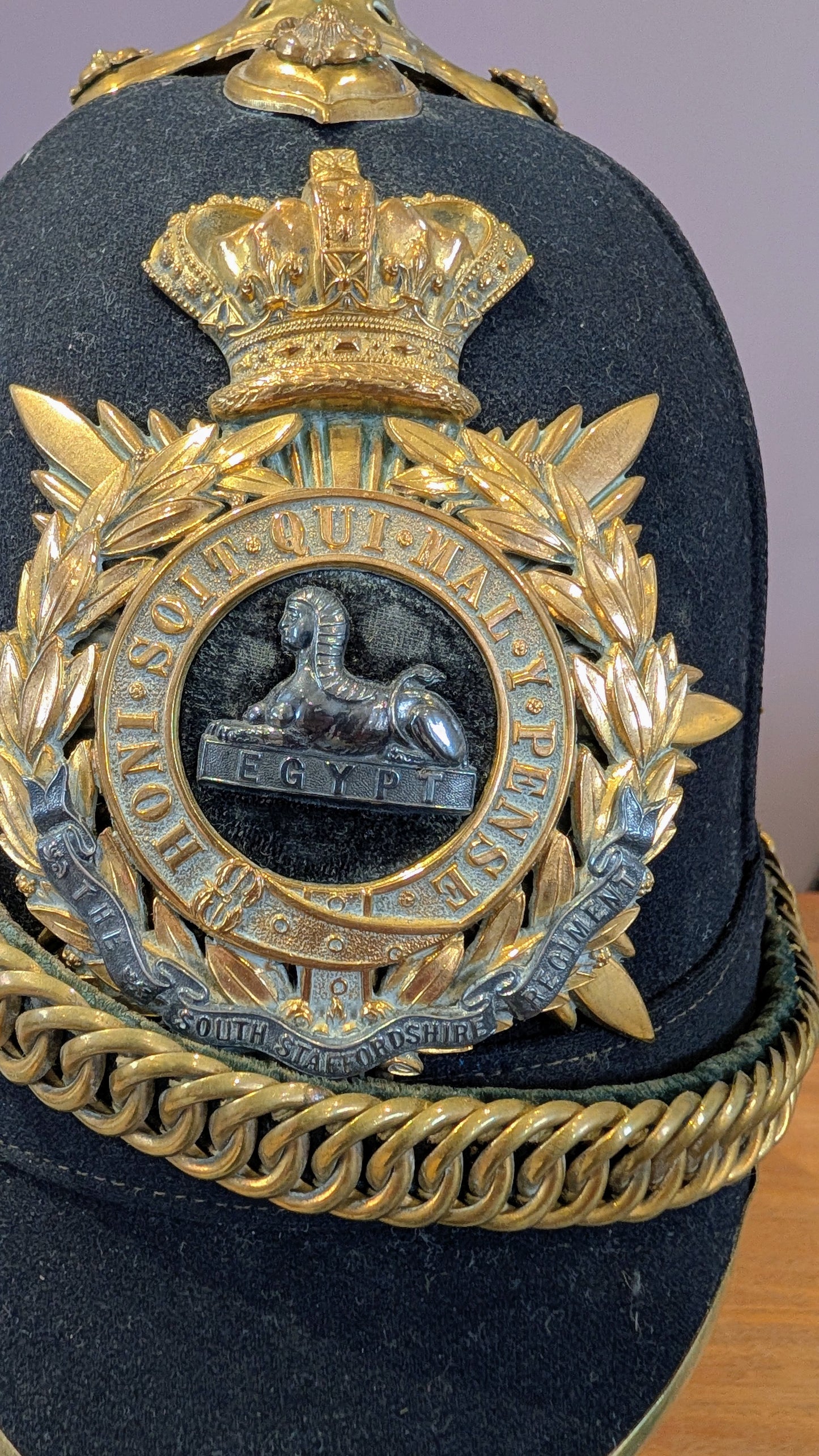 SOLD! Victorian South Staffordshire Home Service Helmet & Major's Scarlet Uniform