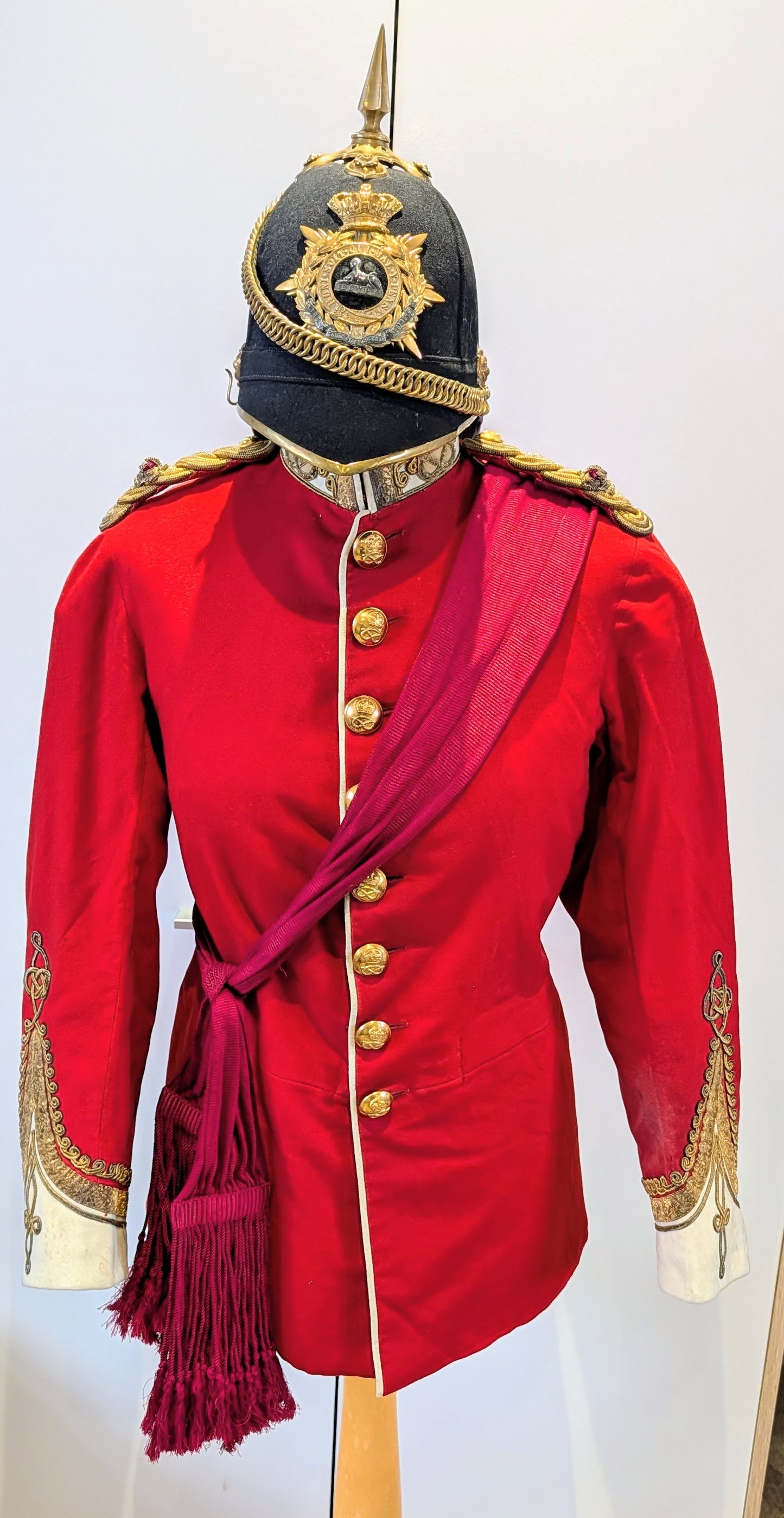 SOLD! Victorian South Staffordshire Home Service Helmet & Major's Scarlet Uniform