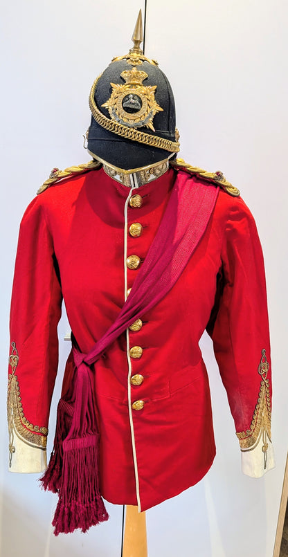 SOLD! Victorian South Staffordshire Home Service Helmet & Major's Scarlet Uniform