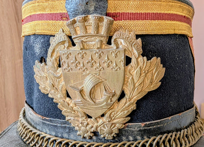 Early 20th Century French Republican Guard Shako With Feather Plume