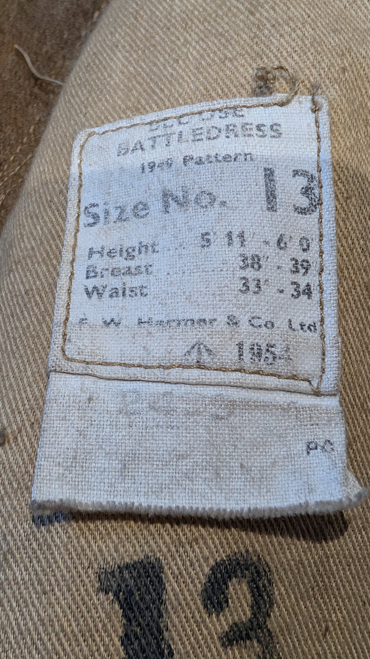 1954 British Army Royal Marine Commando Battledress & Trousers Named