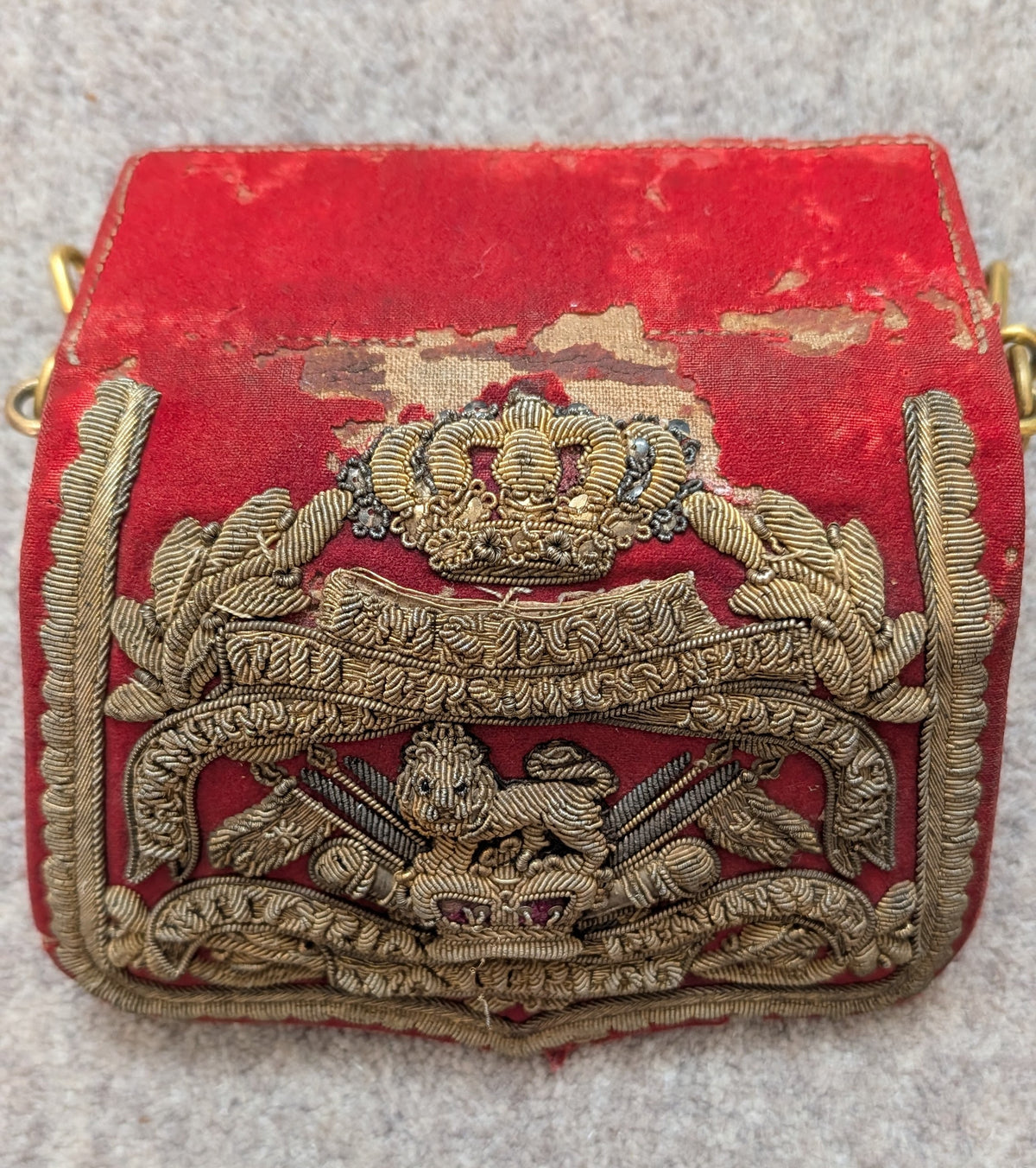 Lovely Victorian 15th King's Hussars Bullion Wire Crossbelt Pouch 1855-1880