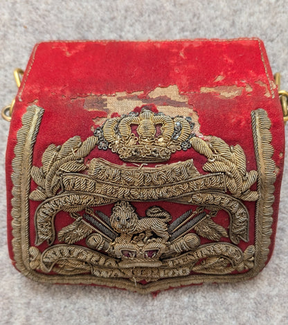 Lovely Victorian 15th King's Hussars Bullion Wire Crossbelt Pouch 1855-1880