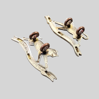 Rare Malay States Volunteer Rifles Bimetal Collar Badge Pair 1902-21