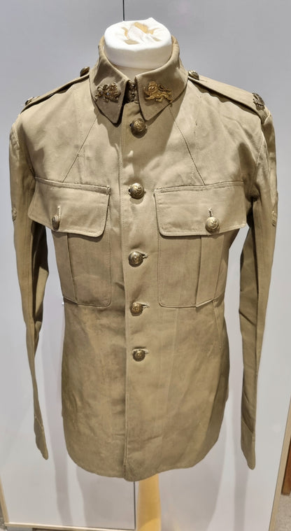 SOLD! WW2 Tropical KD Uniform collection with Jacket Trousers Badges Dog Tags Papers KORL - George Butterworth