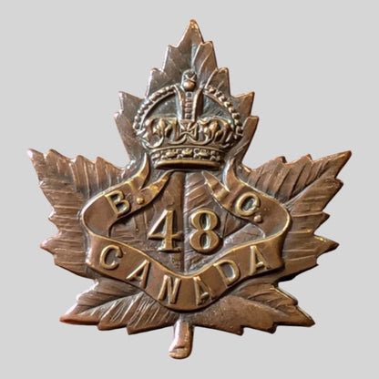 WW1 48th Battalion CEF, Victoria, British Columbia Collar Badge