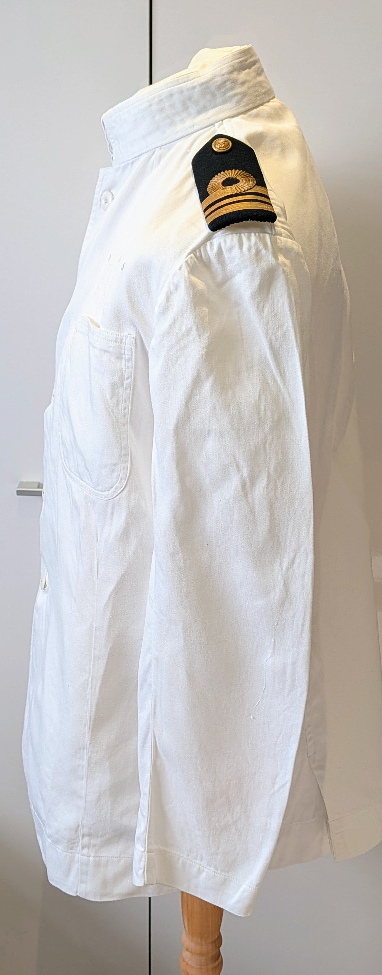 SOLD! Vintage Royal Navy No.1 Summer White Cotton Uniform Tunic Jacket 1958