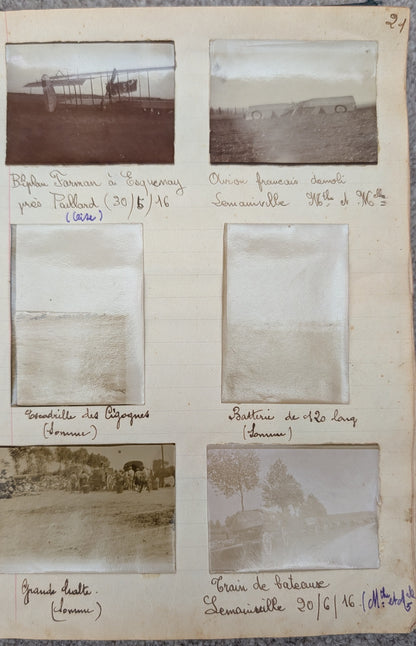 Unique WW1 French Army & Air Force Photo Album, Service Documents and Field Post Set to a Front Line Medic & Then Combat Pilot