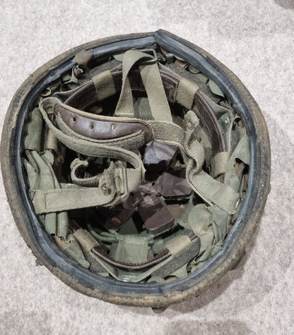 SOLD! French Army M78 F1 Series 1 Combat helmet With Camo Leaf Cover 1987