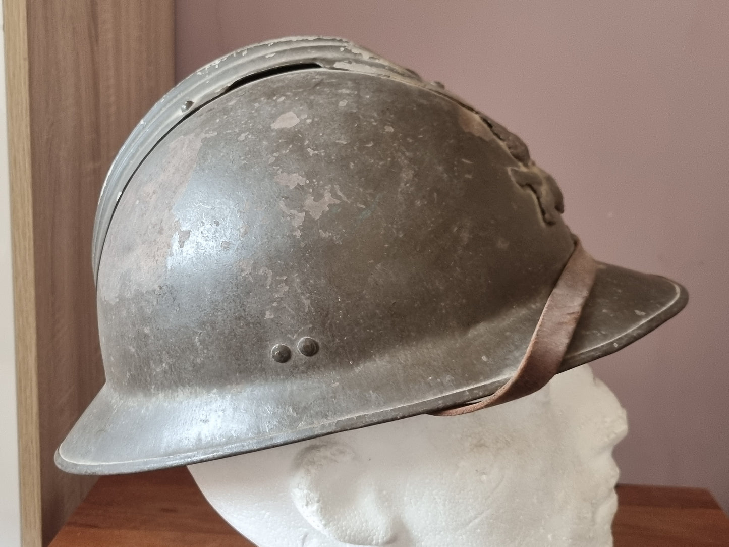 SOLD! WW2 French Army Artillery M26 ‘Adrian’ Helmet With WW1 Badge