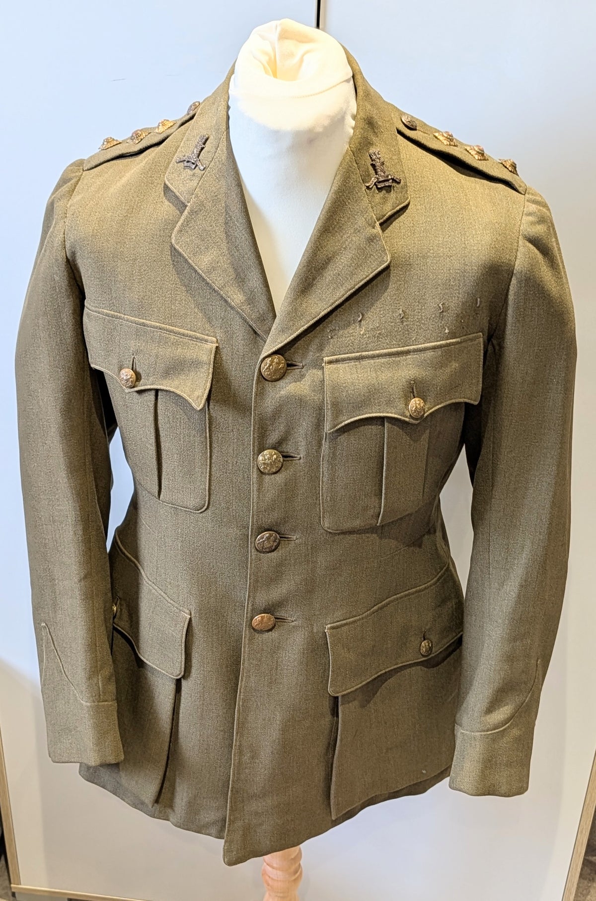 1930 Interwar British Army 11th Hussars Captain's Uniform Jacket Named