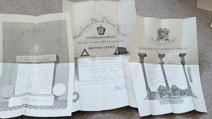 WW1 Royal Marines Light Infantry Medal Quartet & Service / Masonic Papers - George Thomas Norman