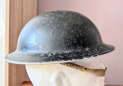 SOLD! Early WW2 Black Brodie Helmet Dated 1939