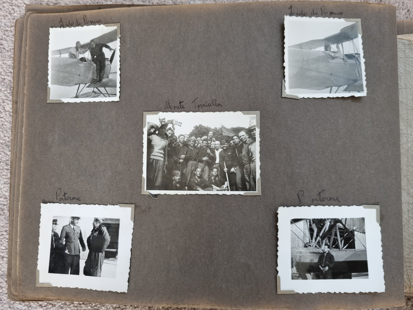 Beautiful WW2 Italian Air Force Visor Cap and Photo Album, belonging to Pompili Felice