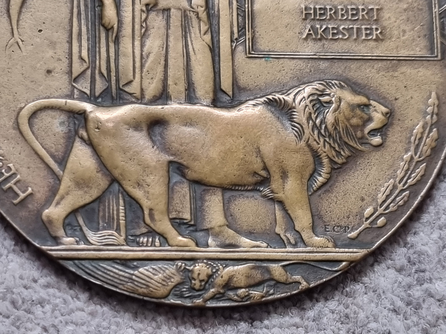 SOLD! WW1 British Army Death Plaque to Herbert Akester, 3rd Battalion Coldstream Guards, KIA Somme