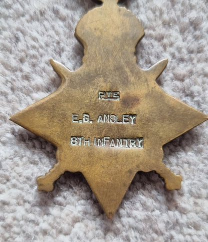 SOLD! Rare WW1 South African Medal Trio to Sergeant E G Ansley of the SA Motor Cycle Corps/8th SA Infantry