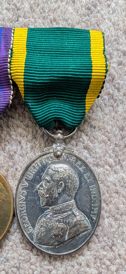 WW1 Mons Star With Clasp Quartet With Territorial Efficiency - Thomas MacNair