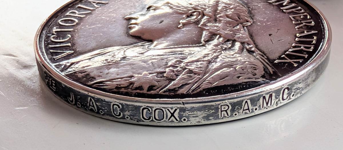 Boer War, WW1 & WW2 Medal Quintet & Service Papers QMS JAMES ALEXANDER COX RAMC Cook MID