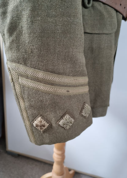 WW1 Royal Scots Uniform Cutaway Cuff Rank Jacket Trews Glengarry & Sam Browne