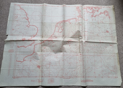 WW2 RAF June 1944 Plotting Map of Western Germany with Operational Markings over Berlin