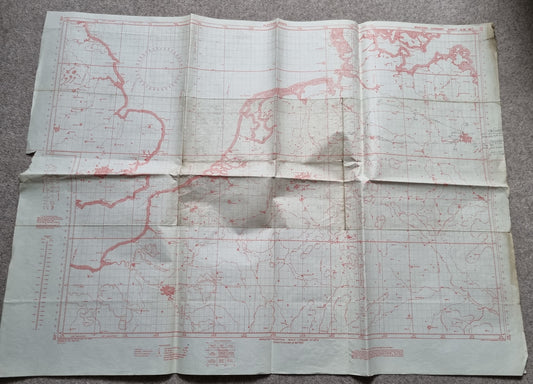 WW2 RAF June 1944 Plotting Map of Western Germany with Operational Markings over Berlin