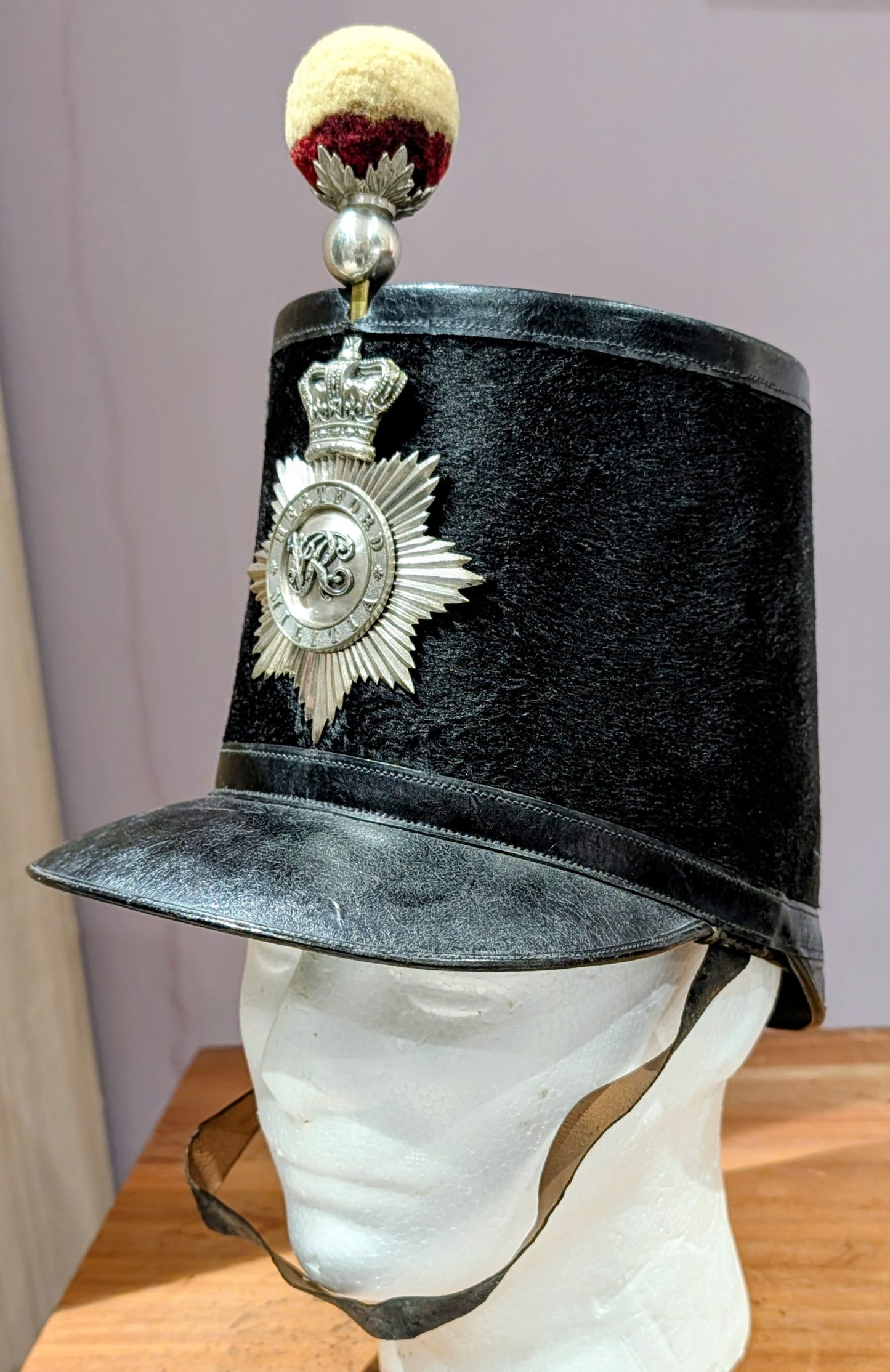 Sold! Rare British Army Hertford Militia French Pattern Shako 1855-61 & Tin