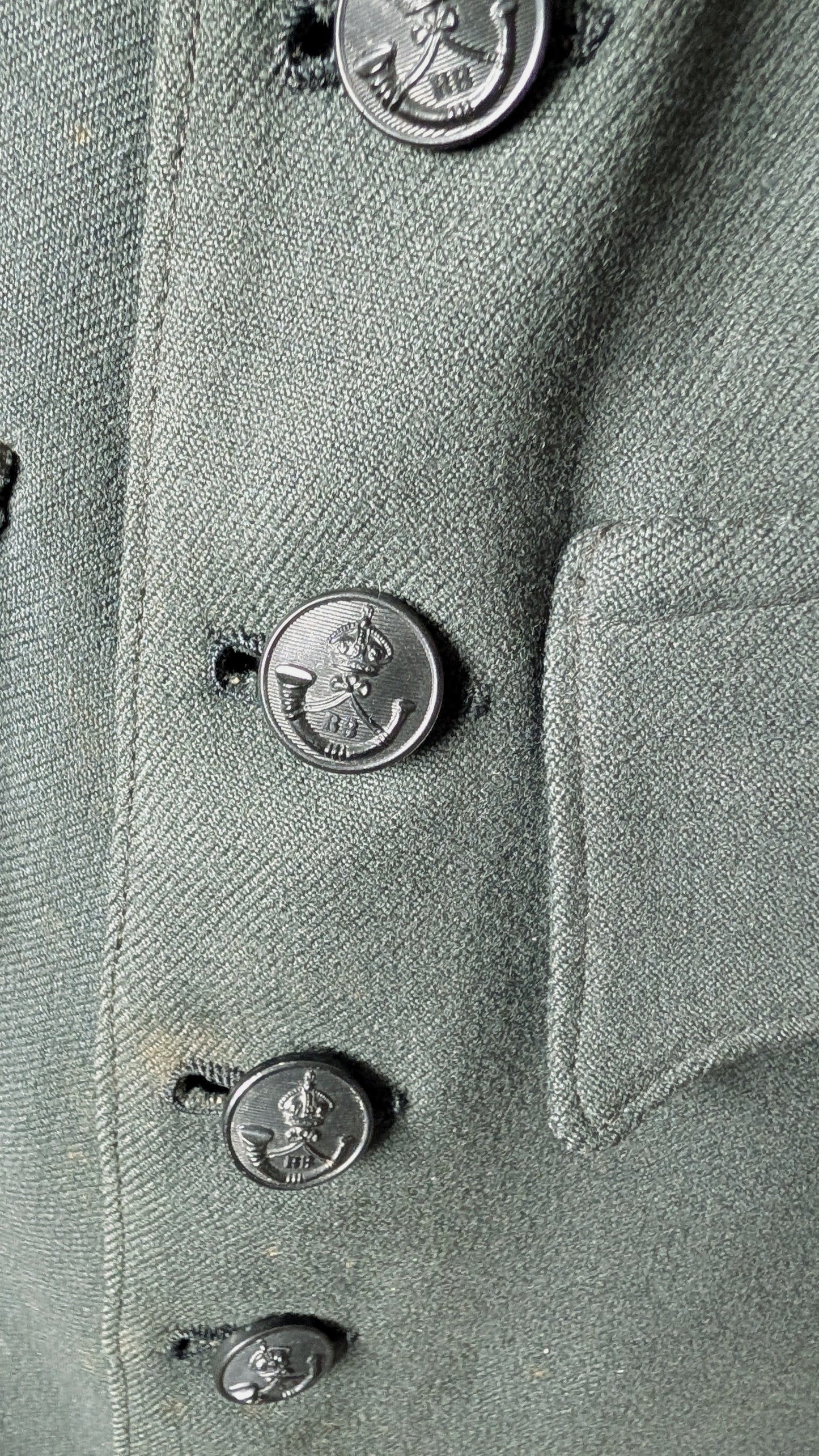 WW1 1917 Captain's Rifle Brigade No.1 Dark Green Jacket Named