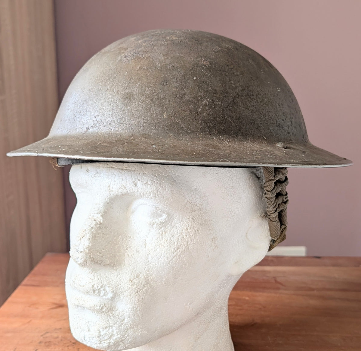Early WW2 Dunkirk Era British Army Brodie Combat Helmet Dated 1939