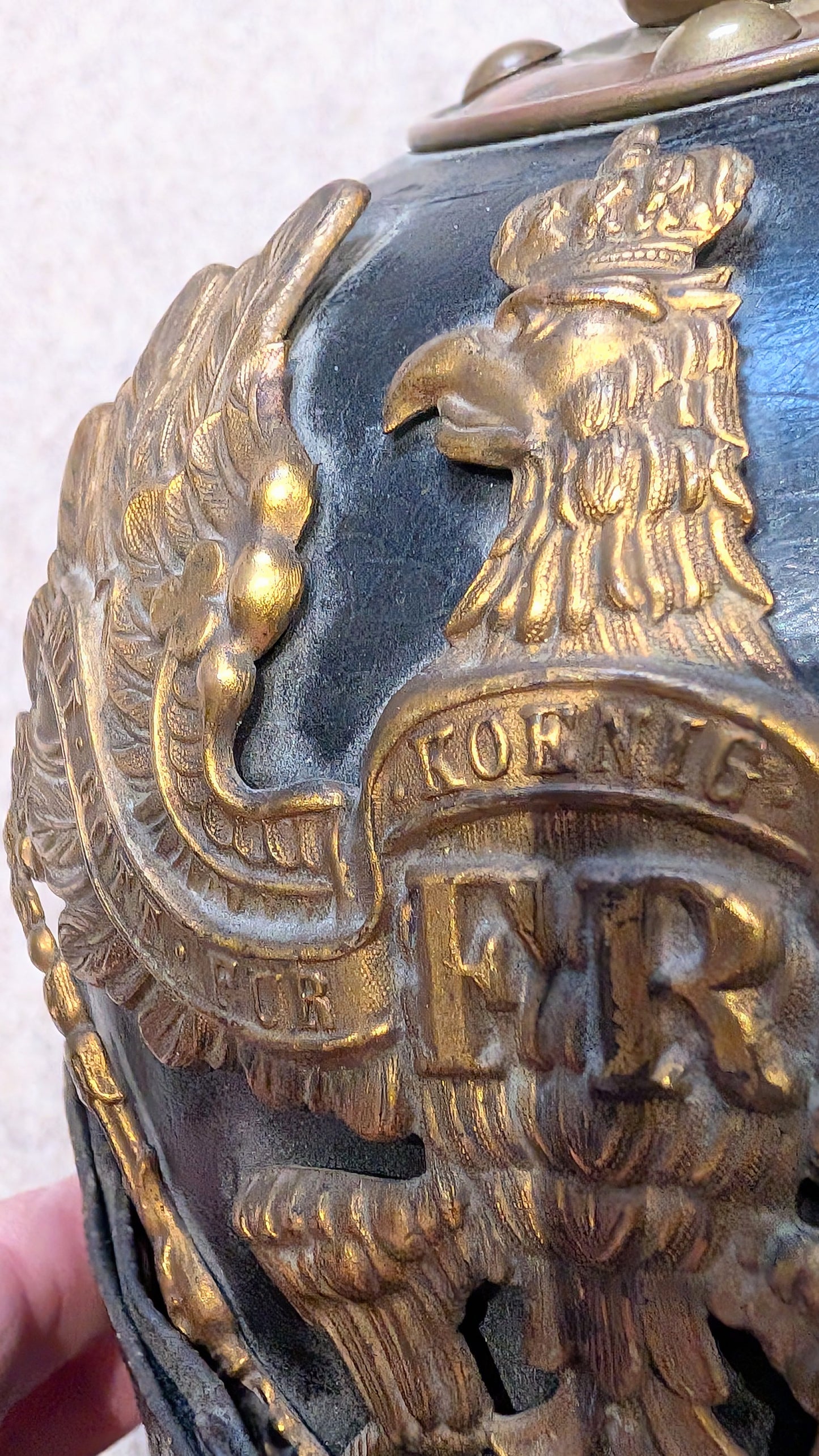 M1897 WW1 German Army Prussian Enlisted Man's Artillery Kugelhelm