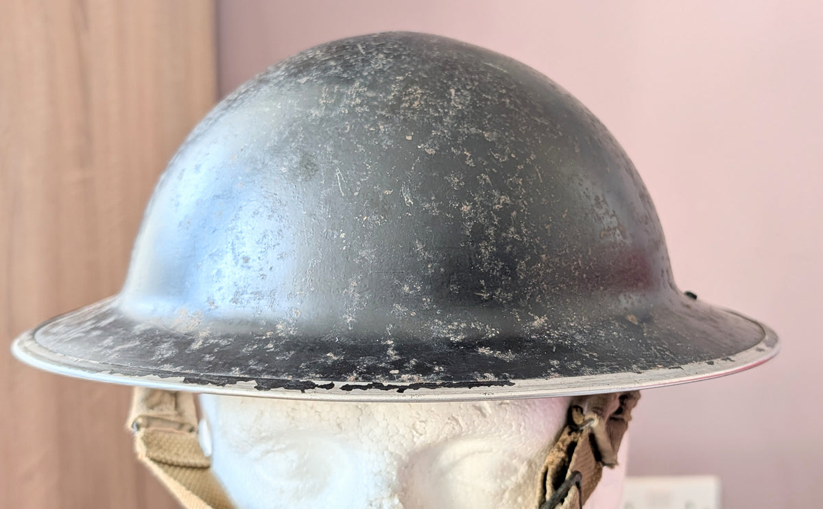 SOLD! Early WW2 Black Brodie Helmet Dated 1939