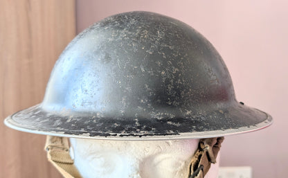 SOLD! Early WW2 Black Brodie Helmet Dated 1939