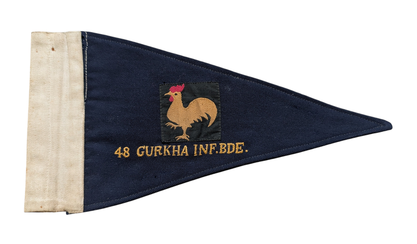 Rare late 1940s-50s 48th Gurkha Infantry Brigade Car Pennant Flag