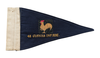 Rare late 1940s-50s 48th Gurkha Infantry Brigade Car Pennant Flag